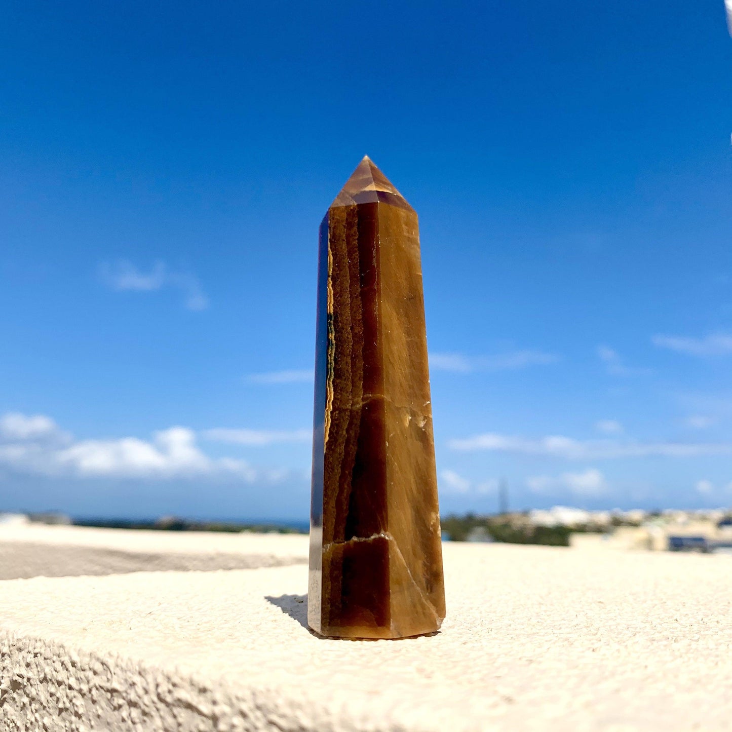 Tiger's Eye Crystal Obelisk - FrendlyShop